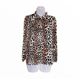 Veronica M Leopard Print Blouse sz M
